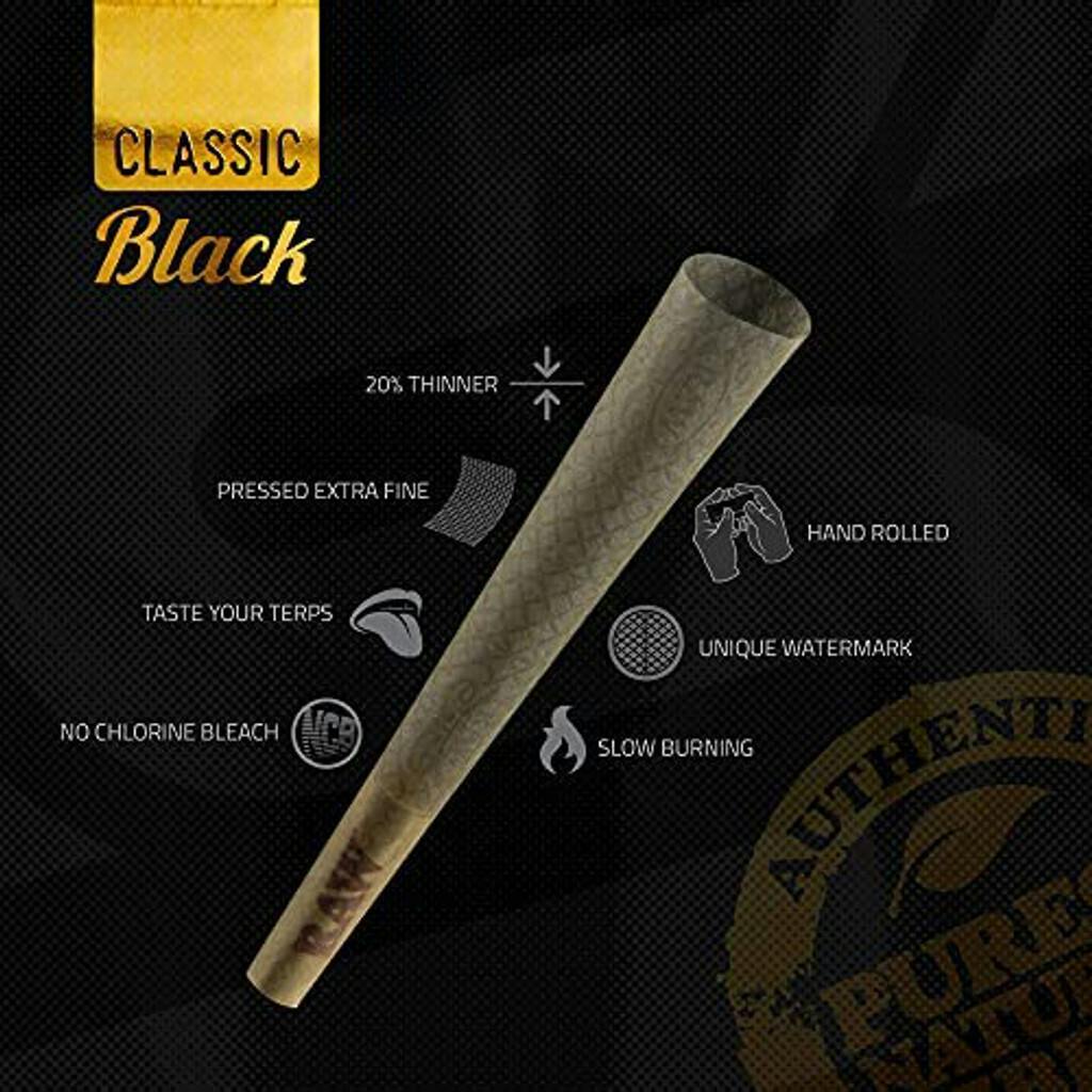 RAW Black Classic Cones King Size 3pk at Star Buds Medical Cannabis Dispensary Greenwood