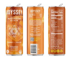 Odyssey Lion's Mane and Cordyceps Mushroom Energy Drink - Orange Ginger