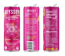 Odyssey Lion's Mane and Cordyceps Mushroom Energy Drink - Dragon Fruit Lemonade