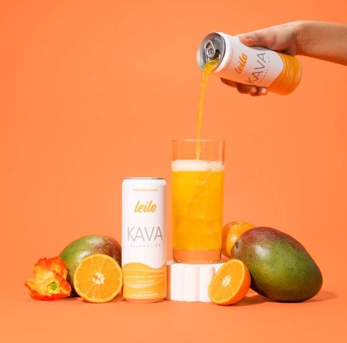Leilo Kava Tangerine Mango Non-Alcoholic Tonic 12oz