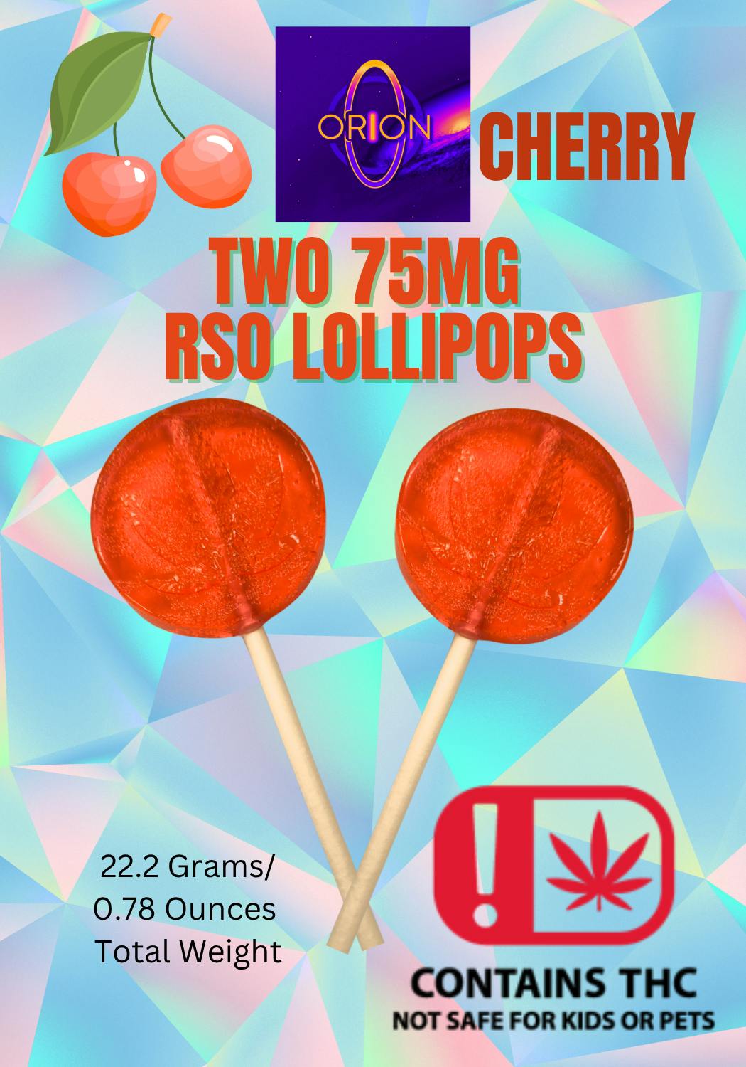 Orion RSO Cherry Lollipop 2 Pack 150mg