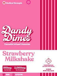 Dandy Dimes Strawberry Milkshake Gummies - 2000mg (S)