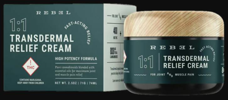 Rebel Transdermal Relief Cream 400:400 THC/CBD