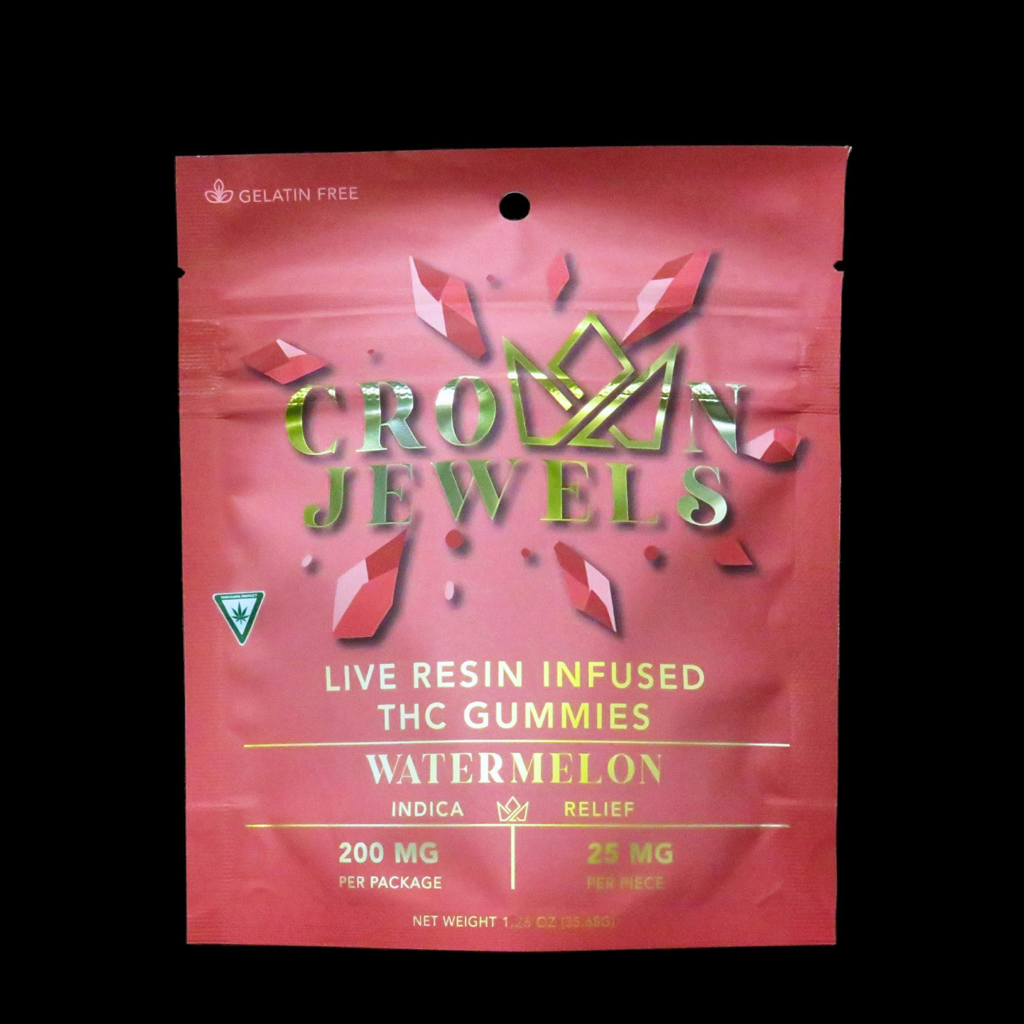 Gold Crown | Watermelon (I) | 200mg Live Resin Candy Coated Gummies
