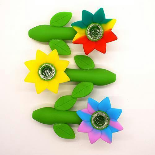 Silicone Sunflower Pipe 4.75"