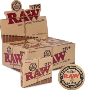 RAW PRE-ROLLED CONE TIPS ( 20 PACK)