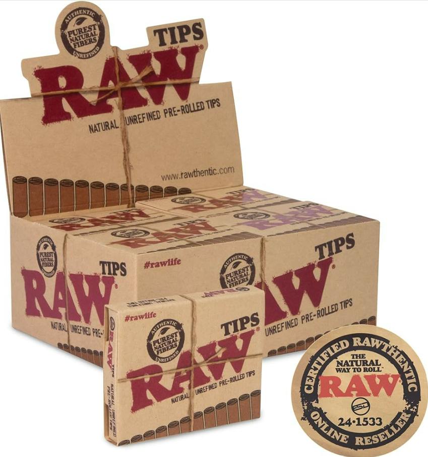RAW PRE-ROLLED CONE TIPS ( 20 PACK)