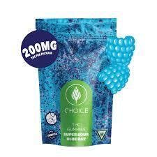 CHOICE | SUPER SOUR BLUE RAZ | GUMMIES | 200MG