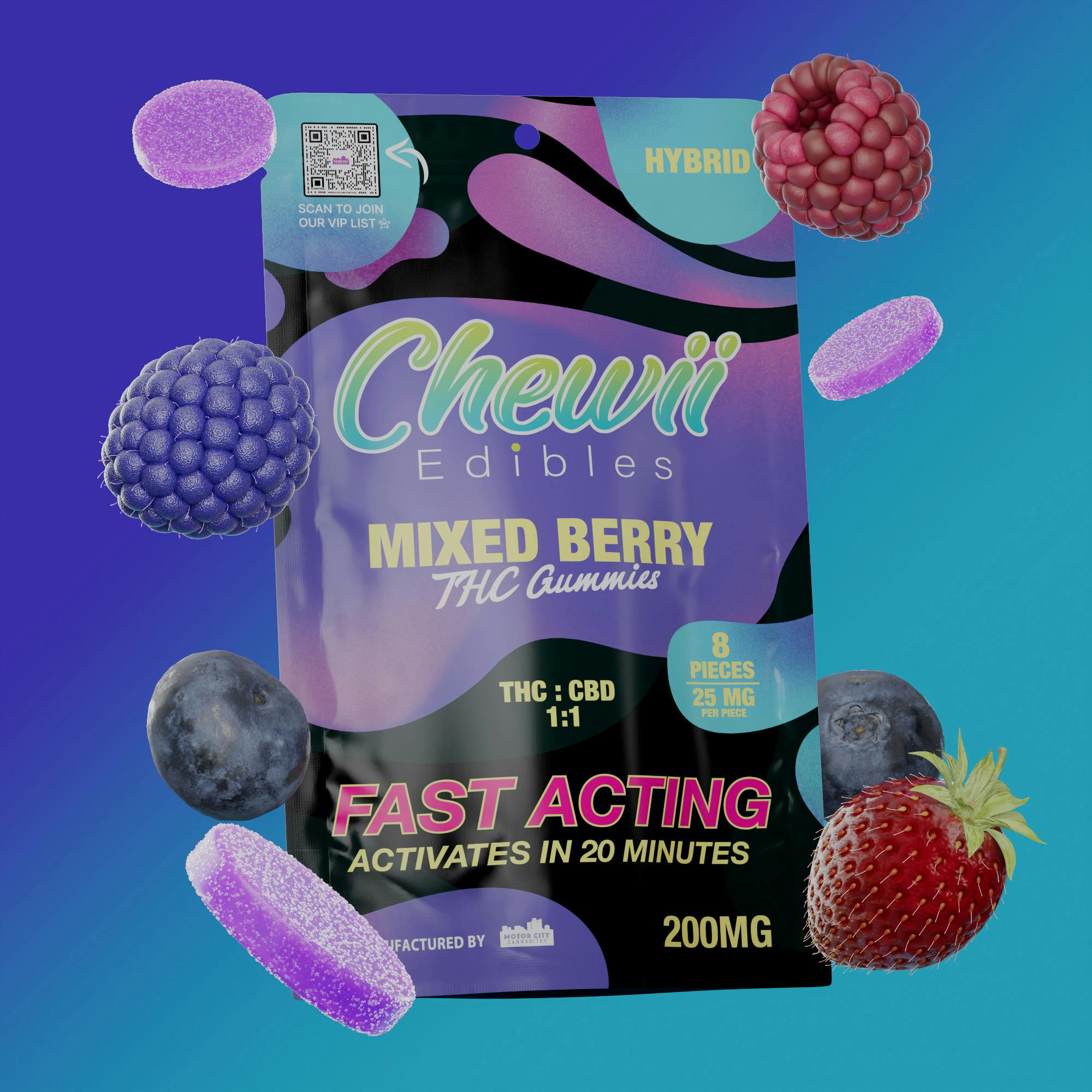 CHEWII | MIXED BERRY 1:1 | GUMMIES | 200MG