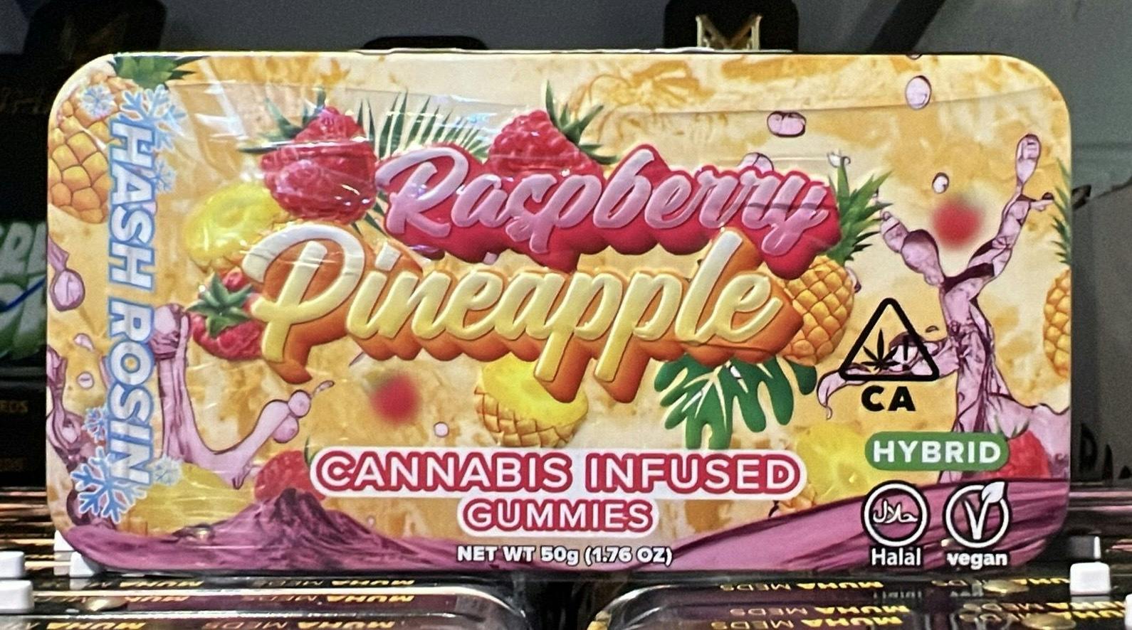 100mg Raspberry Pineapple Hash Rosin Gummies - Muha Meds