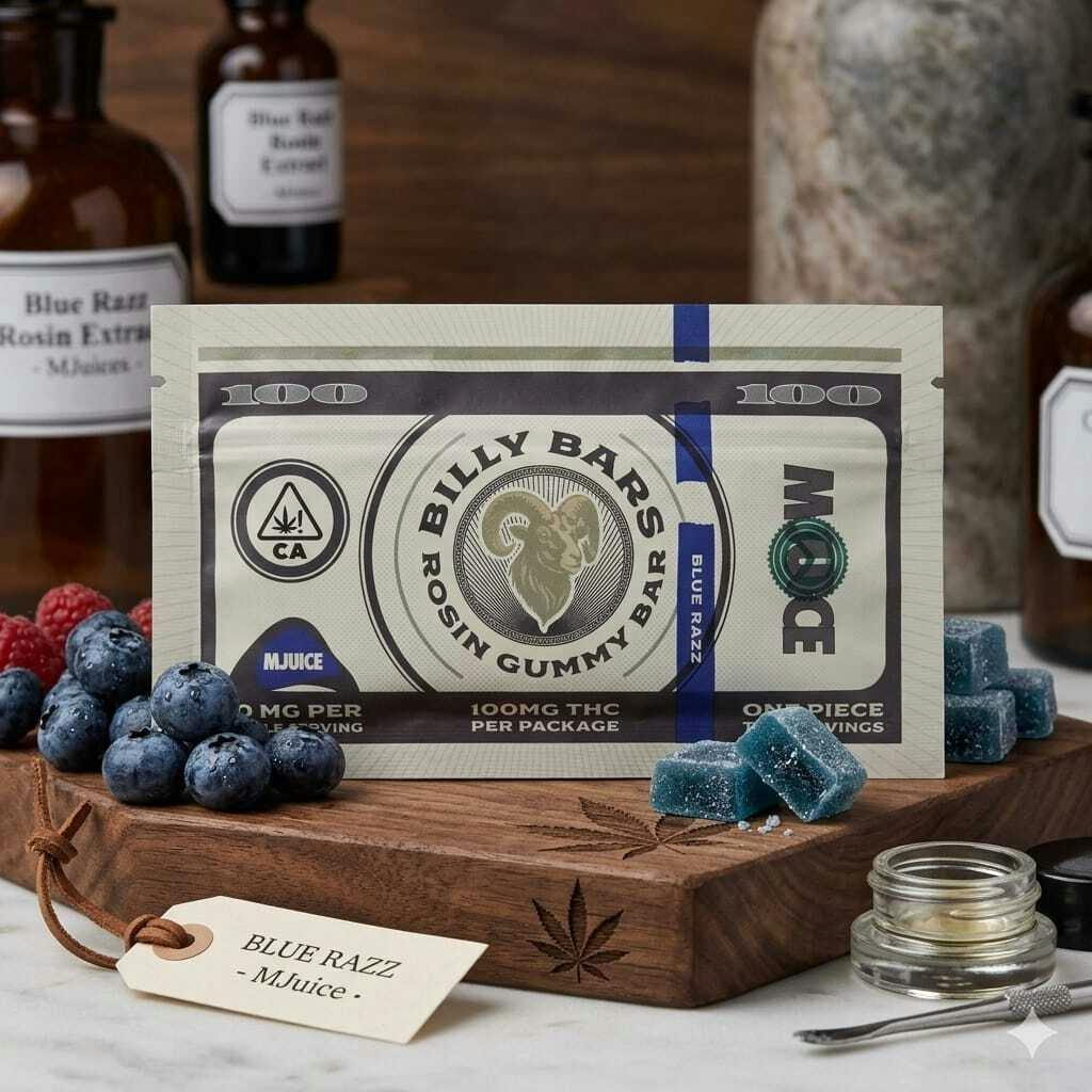 MJuice - Billy Bars Blue Razz Rosin Gummies - Blue Razz