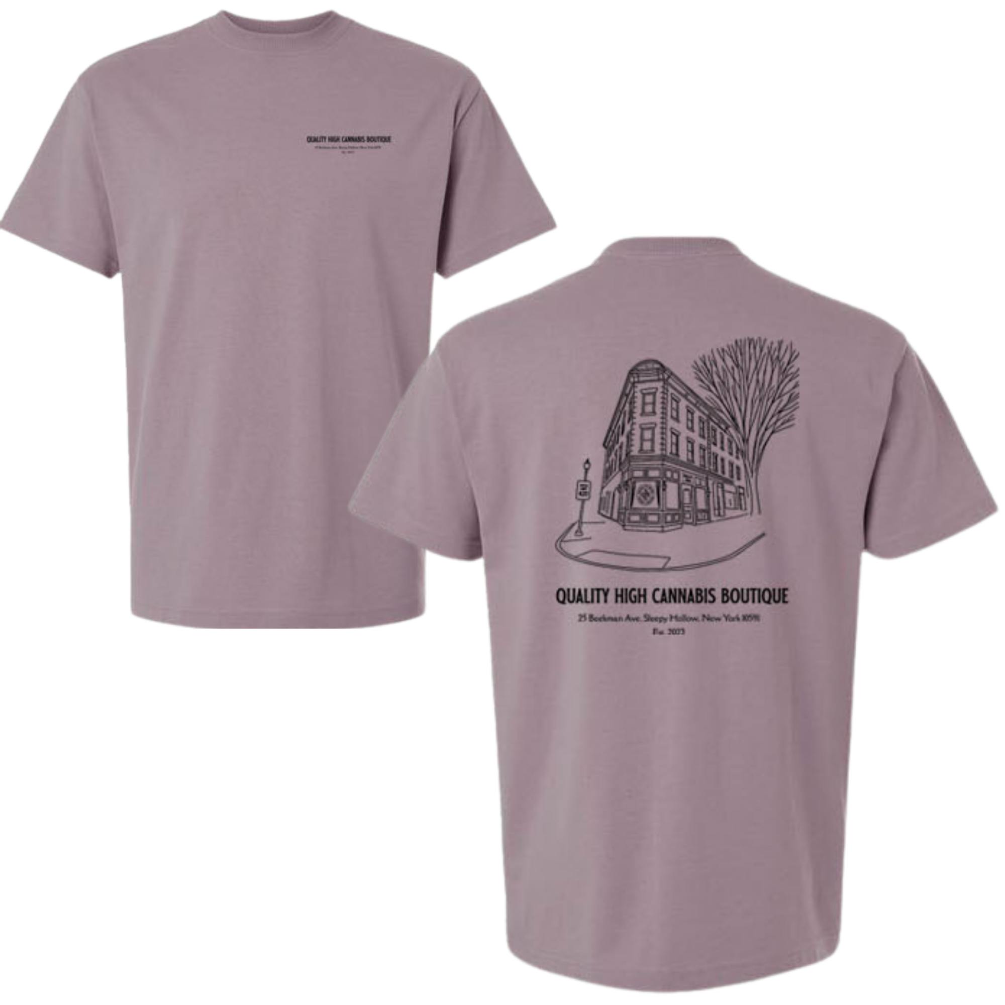 QHCB Store Sketch Heavyweight Tee — Smokey Purple (L)