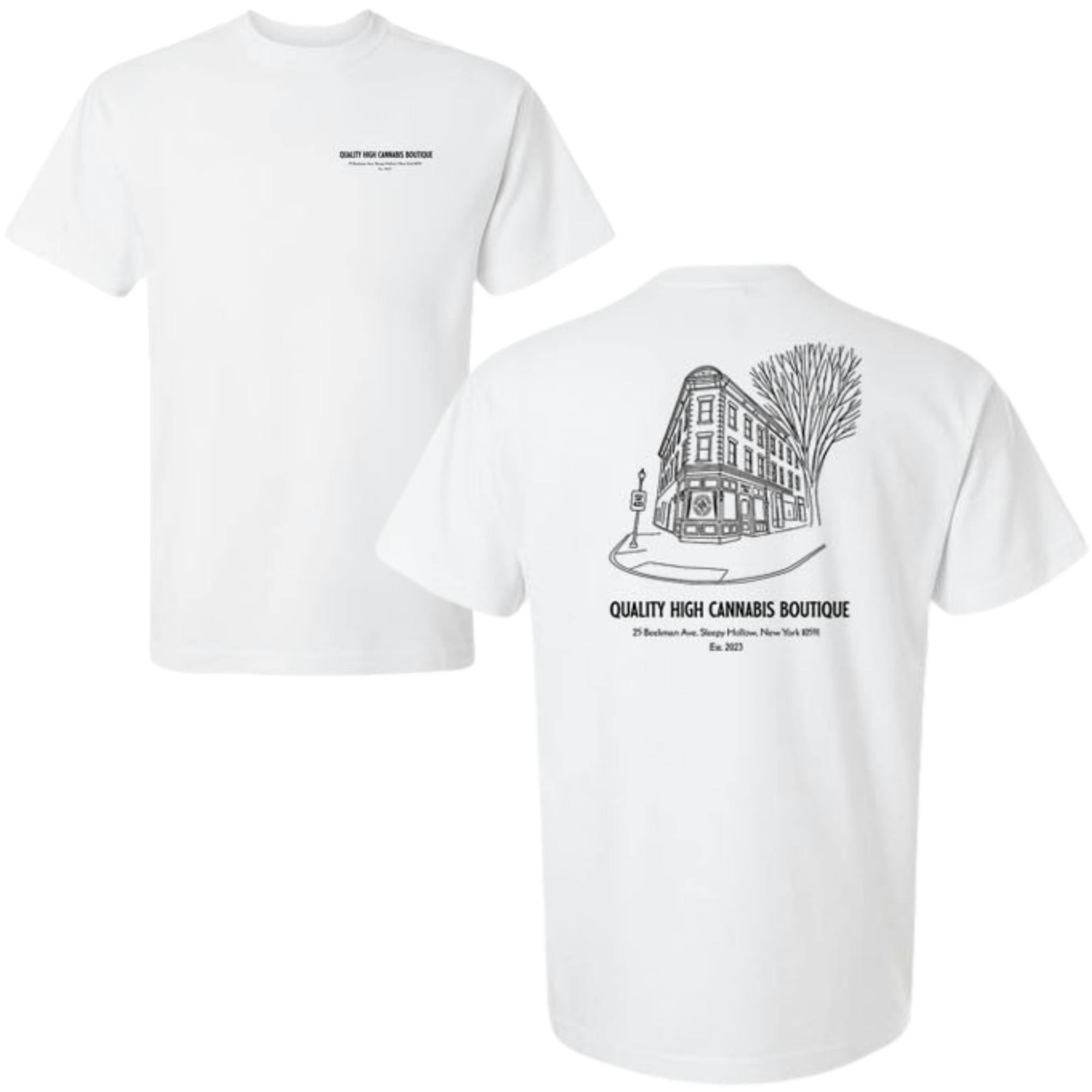 QHCB Store Sketch Heavyweight Tee — White (L)