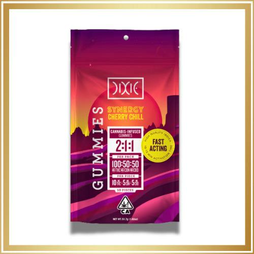 Dixie - THC:CBN:CBD 2:1:1 Gummies - Cherry Chill Fast Acting - 10x