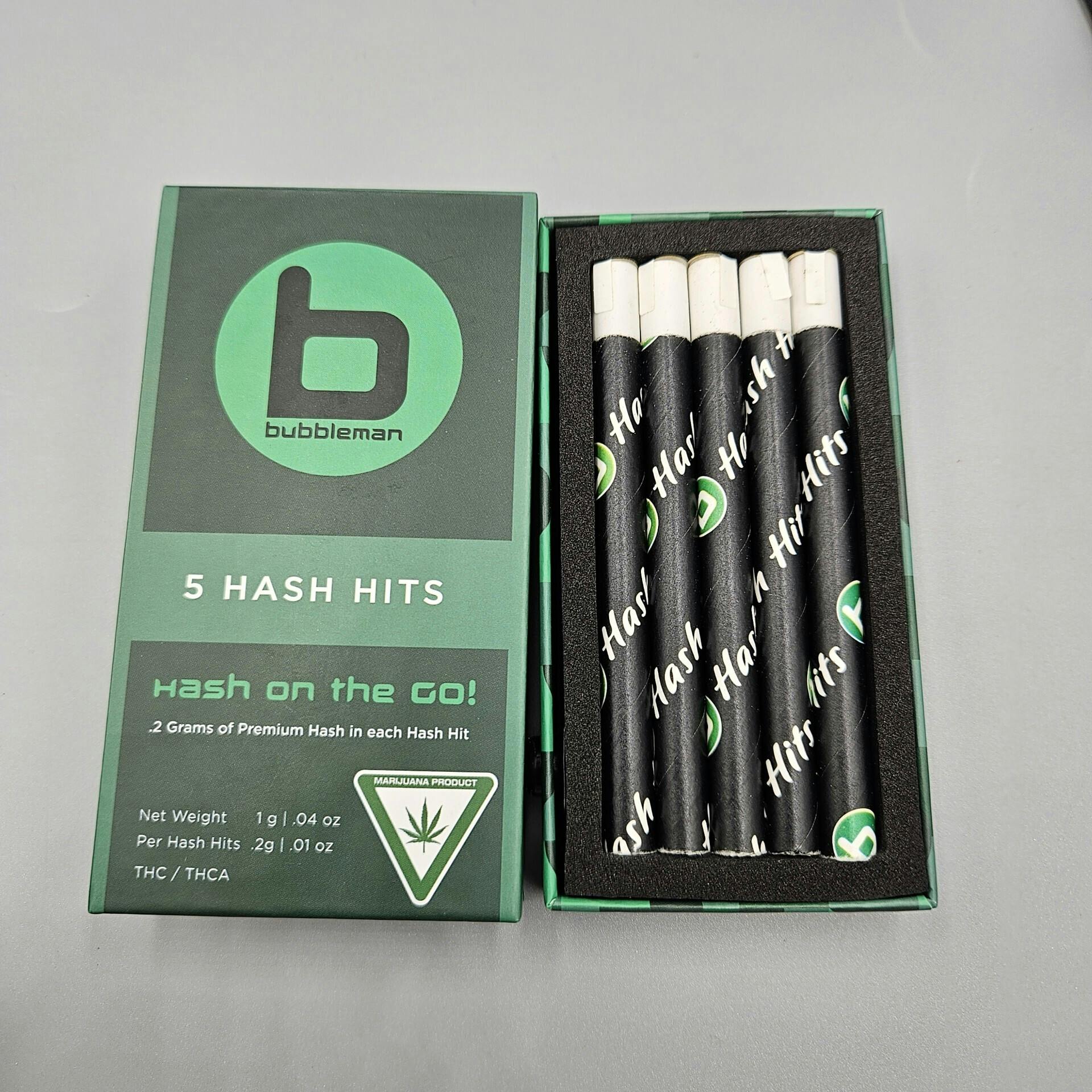 Bubbleman | 5 Hash Hits To-Go | Red Delicious | 5 x .2g | 48.12%