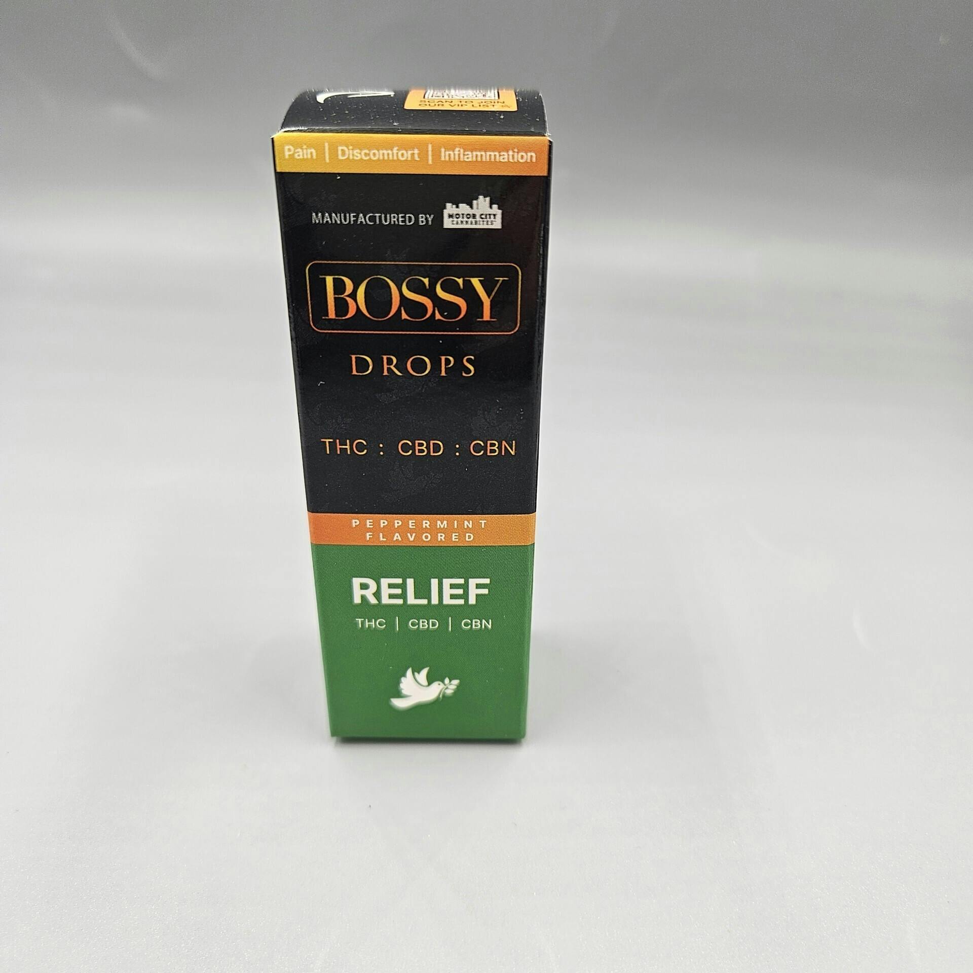 Bossy Relief | Peppermint Flavored Tinture | THC 219.33 :CBD 107.27 :CBN 38.58 at Planet Purple Provisioning Center
