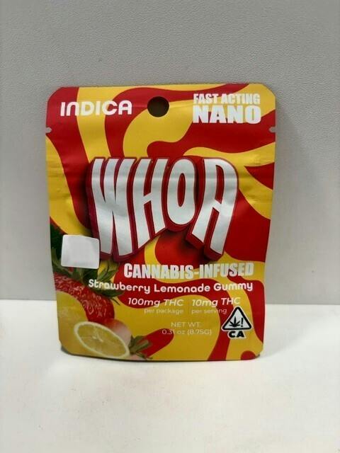 WHOA | Edibles Gummy | 100mg Indica | Strawberry Lemonade