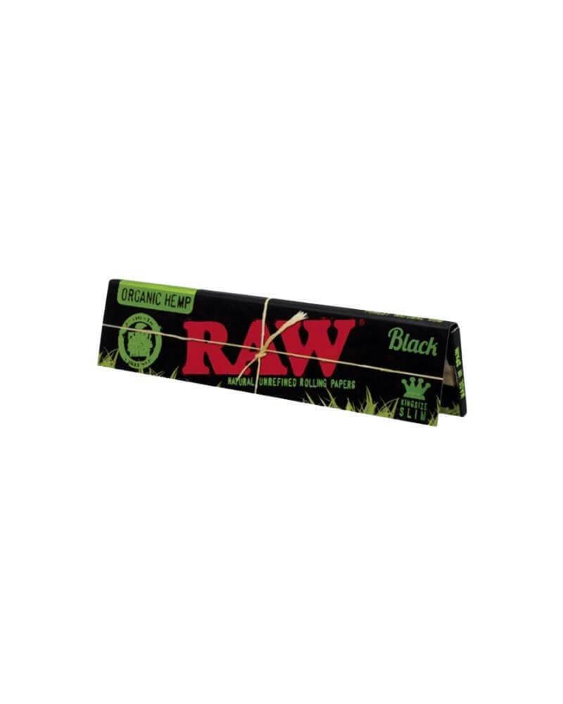 Raw | Black Organic Hemp Rolling Papers | King Size Slim