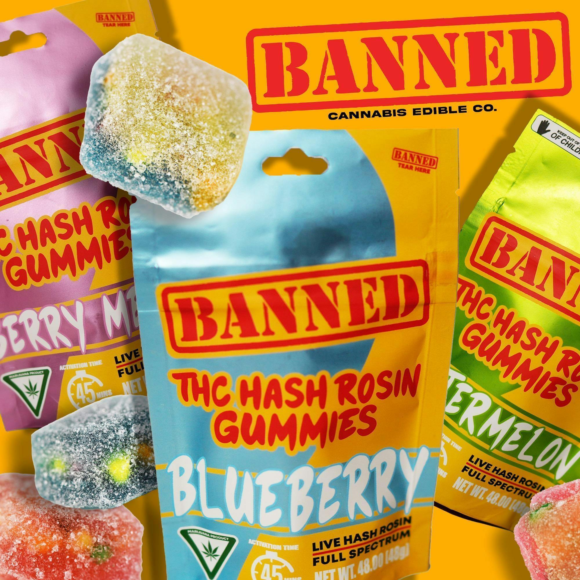 BANNED | 200MG HASH ROSIN CLUSTERS | BERRY MELON LEMONADE