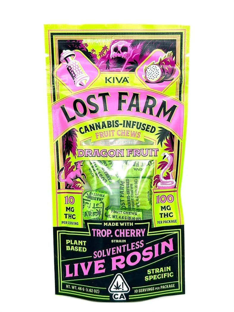 Chews - Dragon Fruit x Trop. Cherry Rosin - 100mg, SOLVENTLESS LIVE ROSIN!