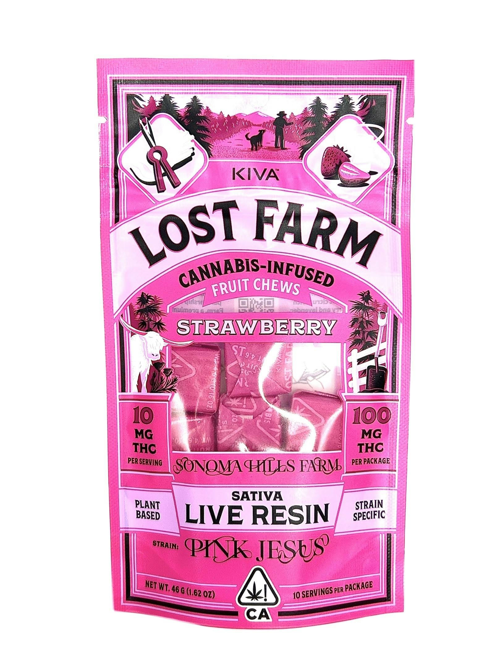 Chews - Strawberry x Pink Jesus - 100mg, LIVE RESIN!