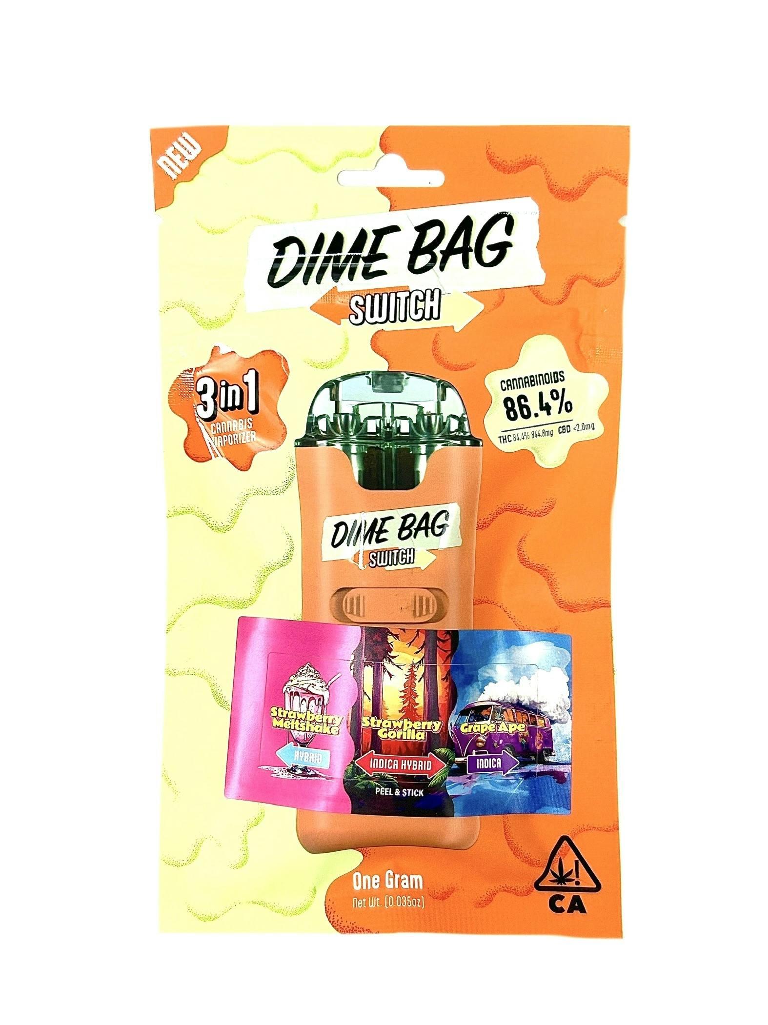 Dime Bag Vape - Switch - Strawberry Meltshake x Grape Ape - All In One - 1g