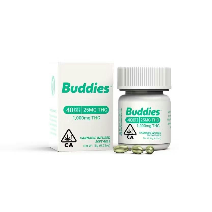 Buddies - THC 25mg Capsule 40pc - 1000mg