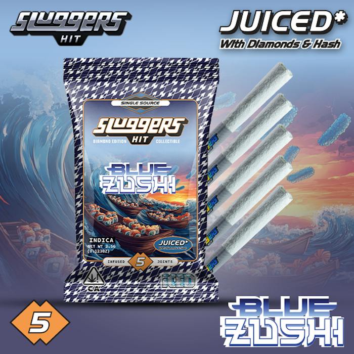 Sluggers - Diamond Edition - Blue Zushi - 5pk x 0.7g = 3.5g, DIAMONDS & HASH INFUSED!