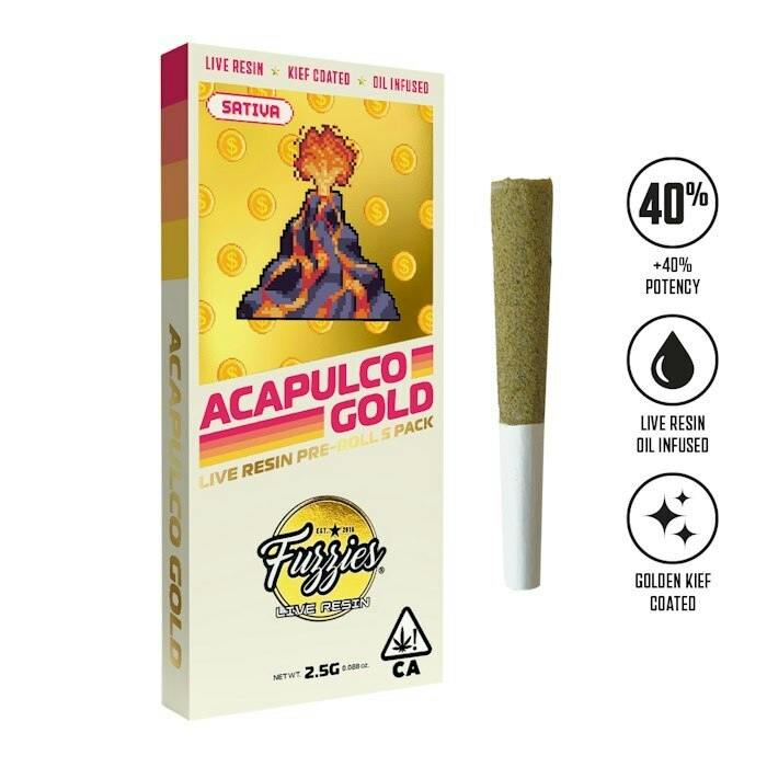 Fuzzies - Acapulco Gold - 5pk x 0.5g, LIVE RESIN INFUSED!