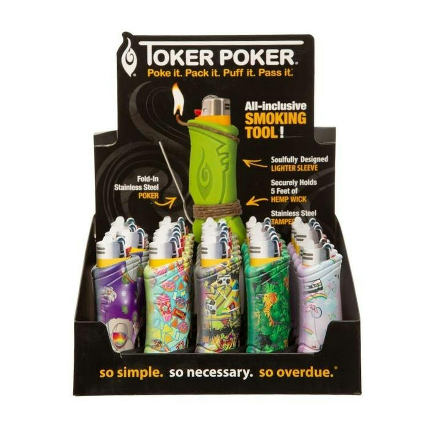 Toker Poker Mixed Colors Multi Tool Lighter Sleeve