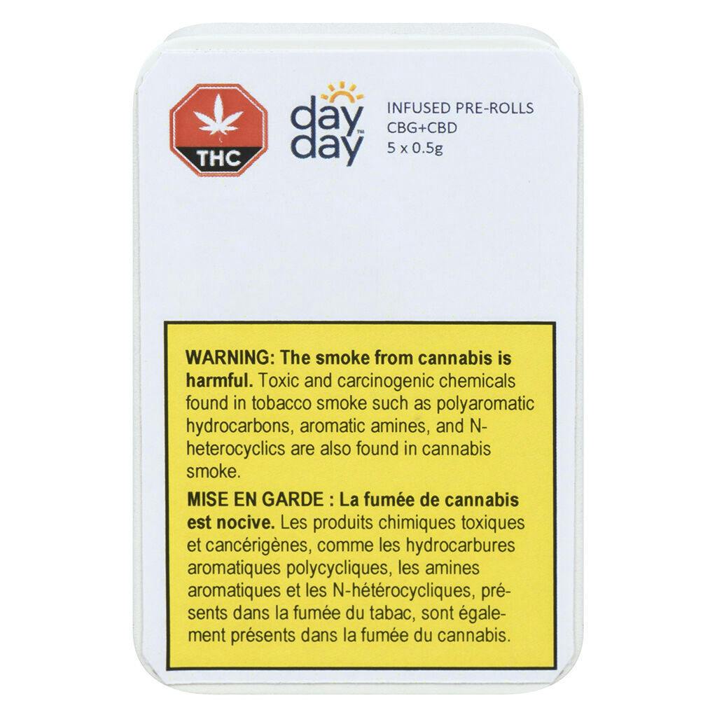 DayDay - CBG+CBD Infused Pre-Roll - Hybrid - 5x0.5g