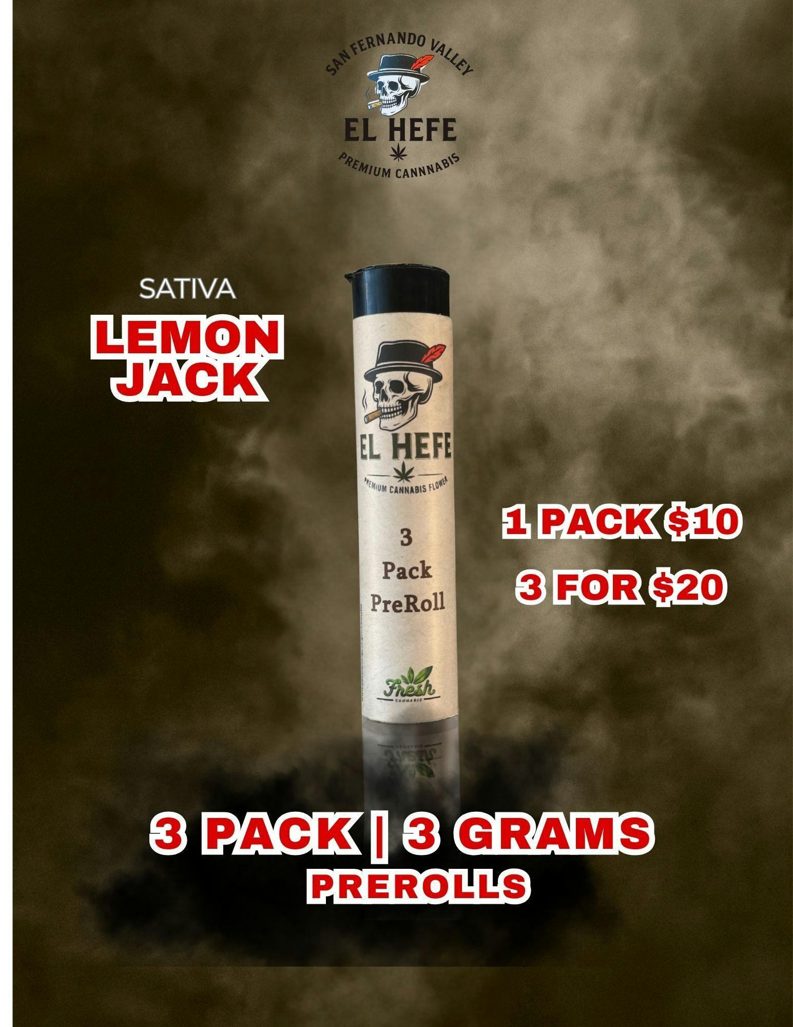3 PACK PREROLLS - LEMON JACK