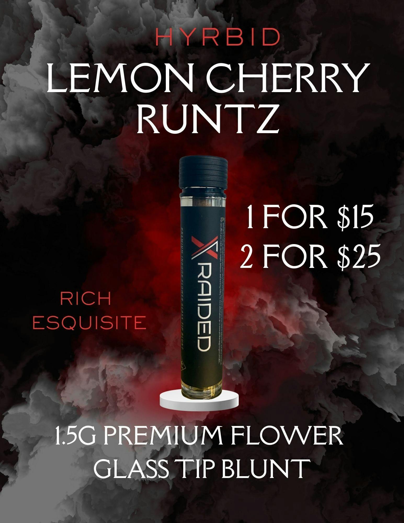 XRAIDED BLUNT - LEMON CHERRY RUNTZ - 1.5G