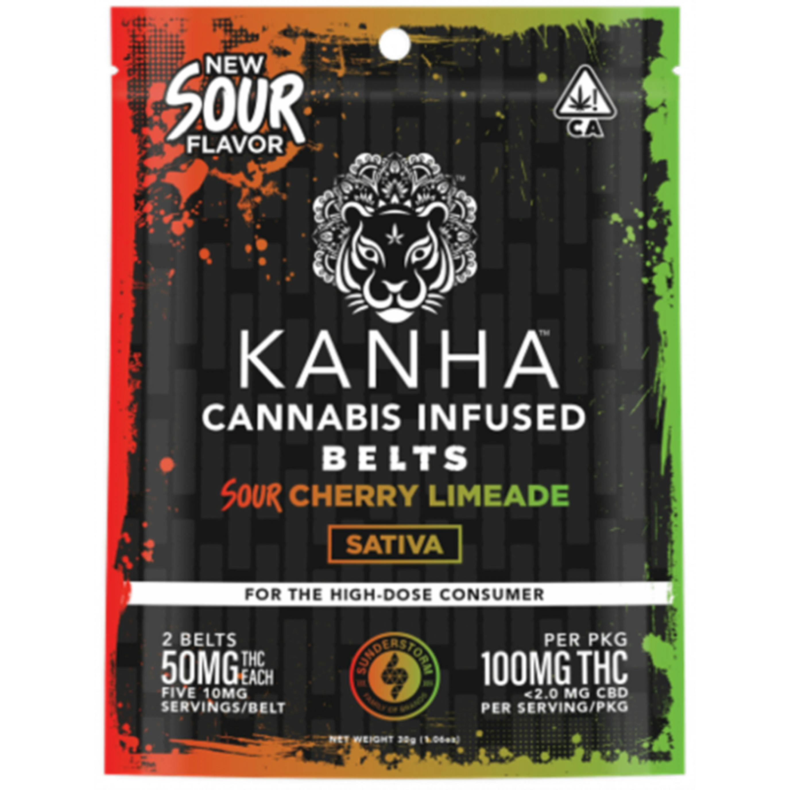 Kanha - THC - Classic Sativa Sour Belt Cherry Limeade 100mg (50 mg/each