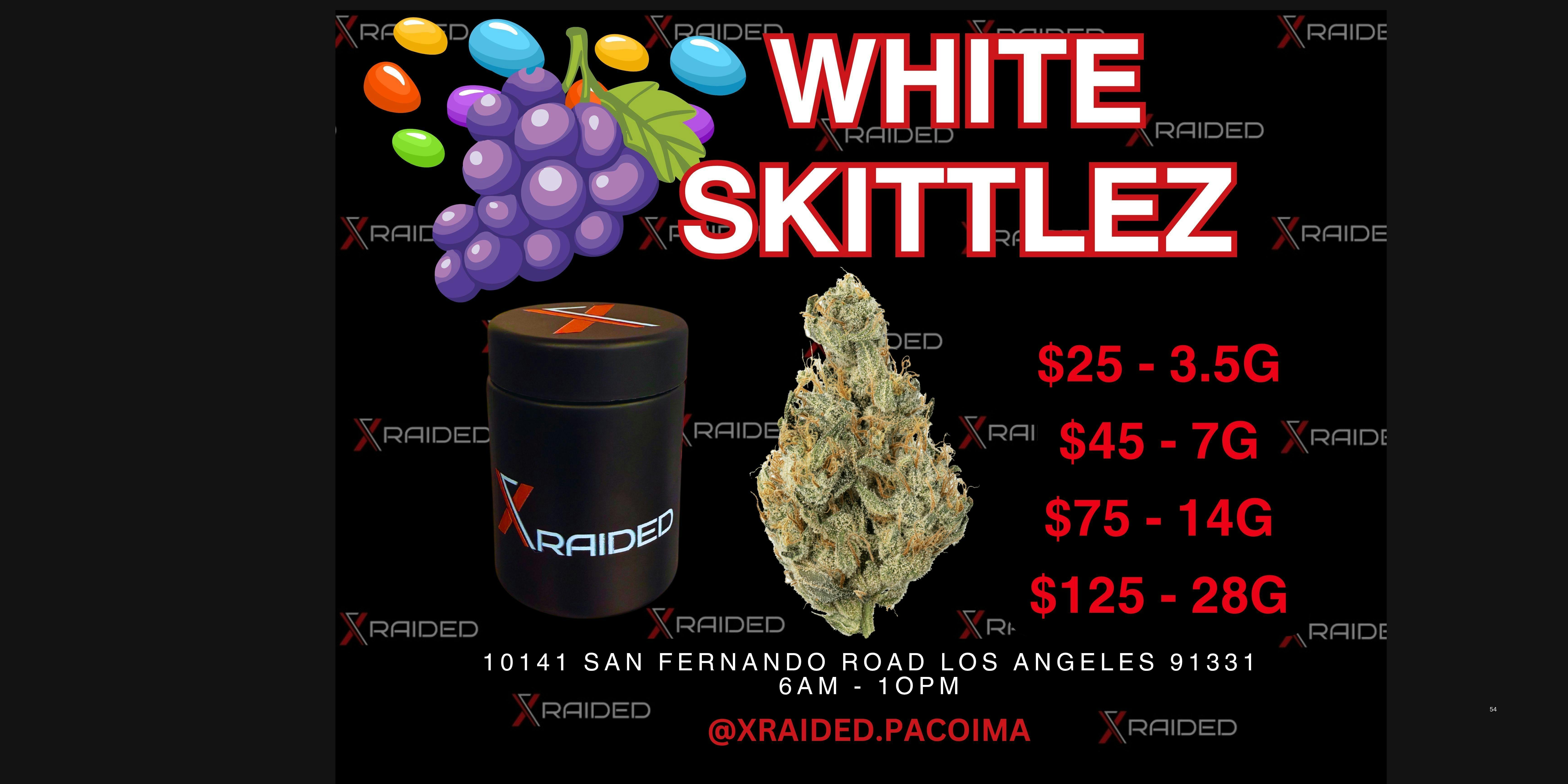 XRAIDED WHITE SKITTLEZ — XRAIDED WHITE SKITTLEZ 3.5G