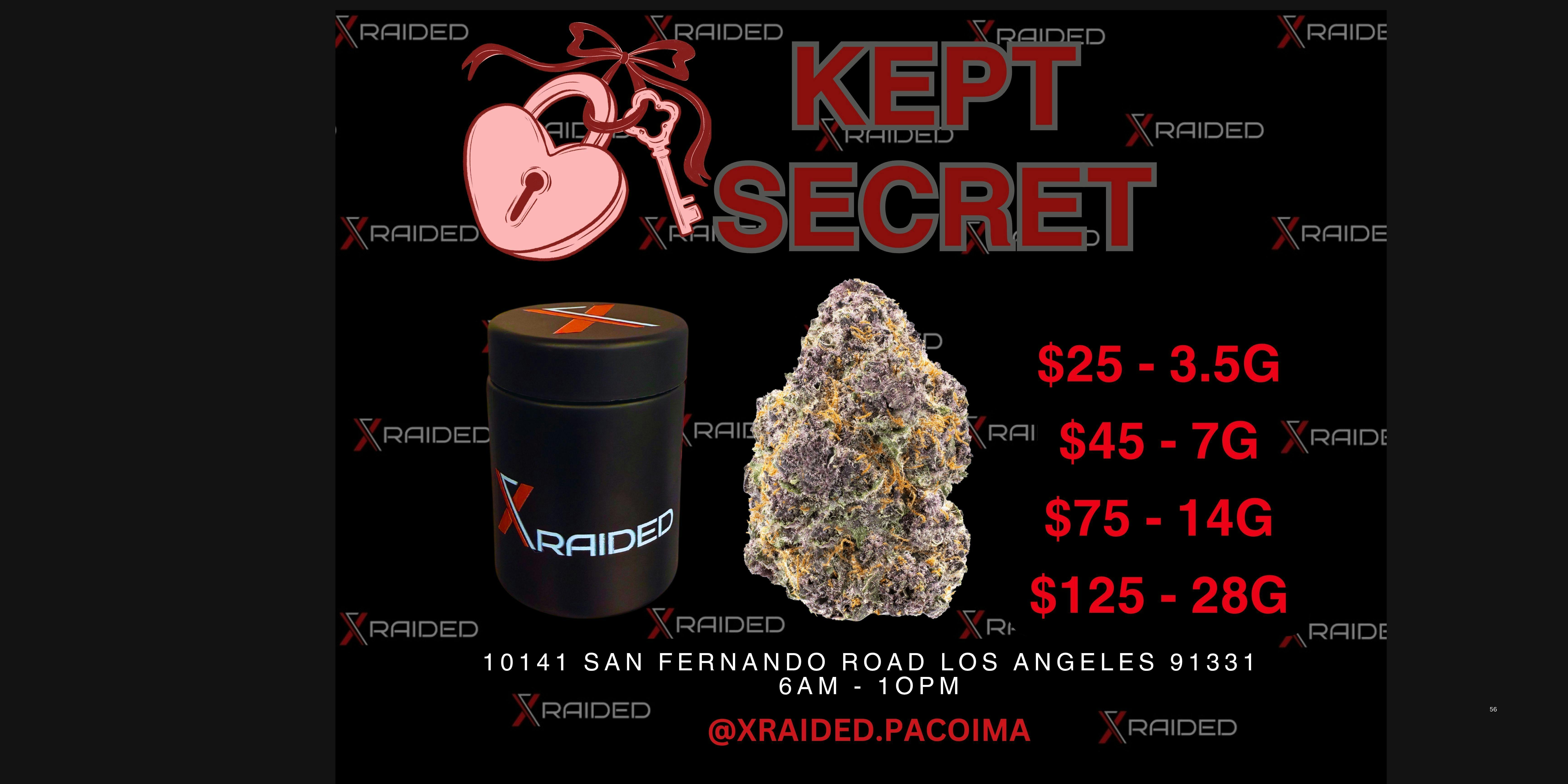 XRAIDED KEPT SECRET — XRAIDED KEPT SECRET 3.5G