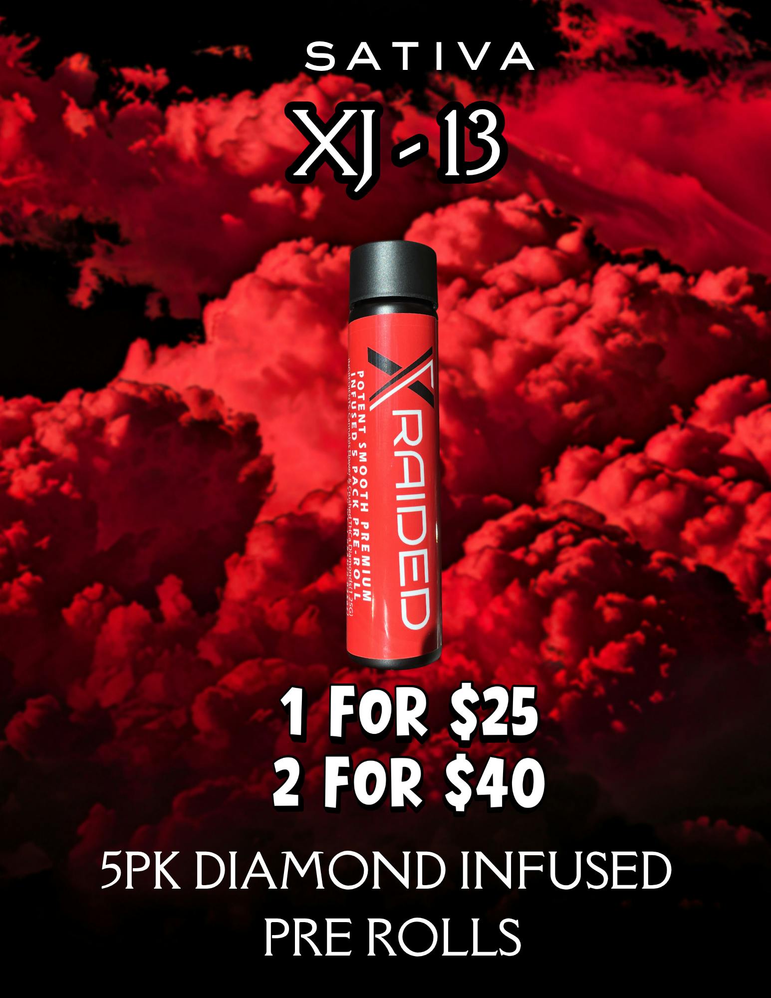 XRAIDED XJ-13 INFUSED 5PK - SATIVA