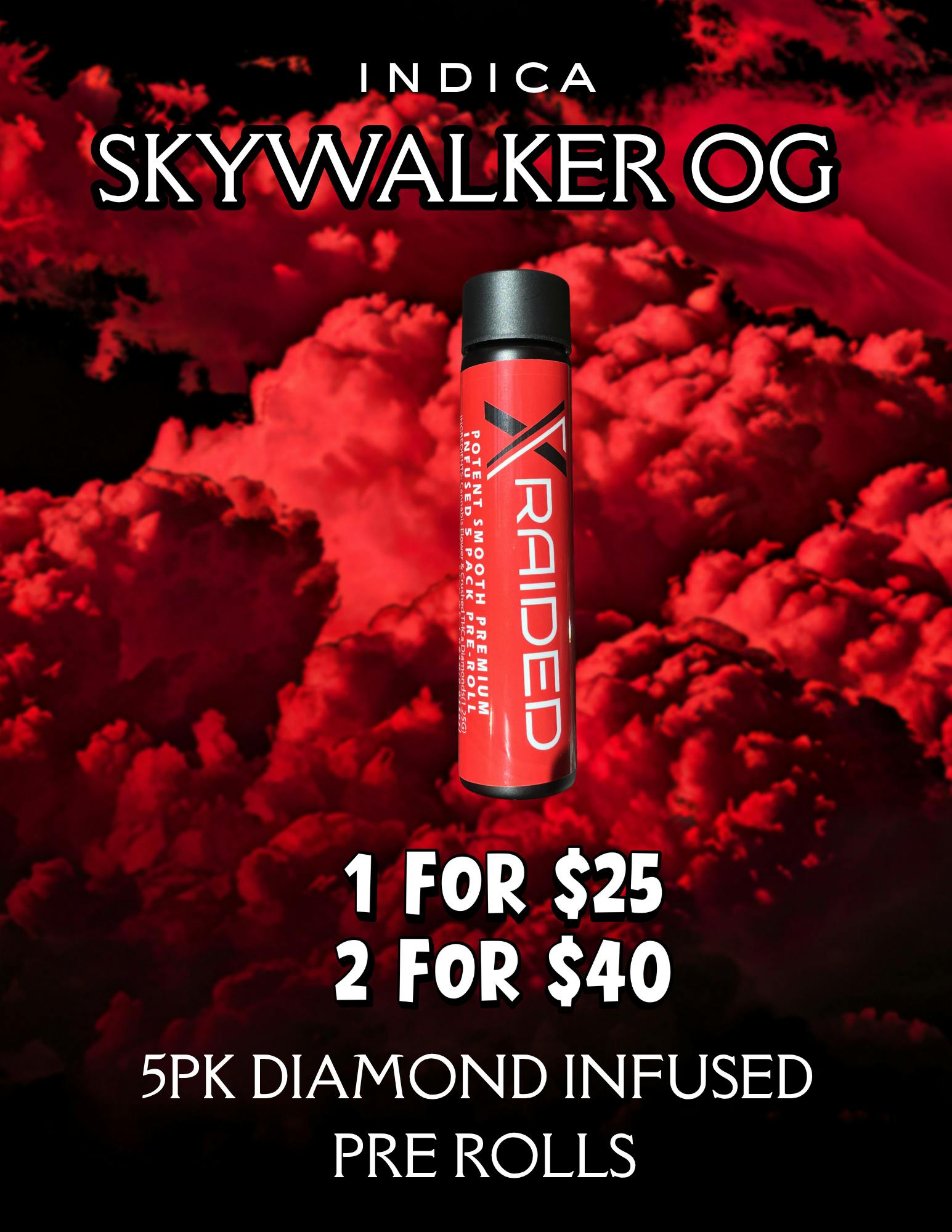 XRAIDED SKYWALKER OG INFUSED 5PK - INDICA