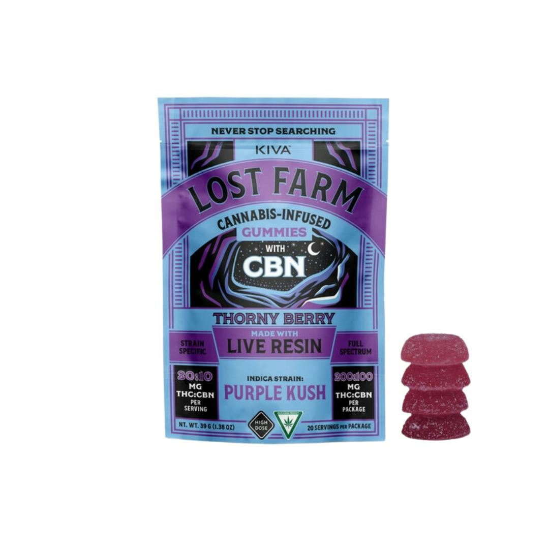 Lost Farm | Thorny Berry x Purple Kush Live Resin Gummies | 2:1 THC:CBN
