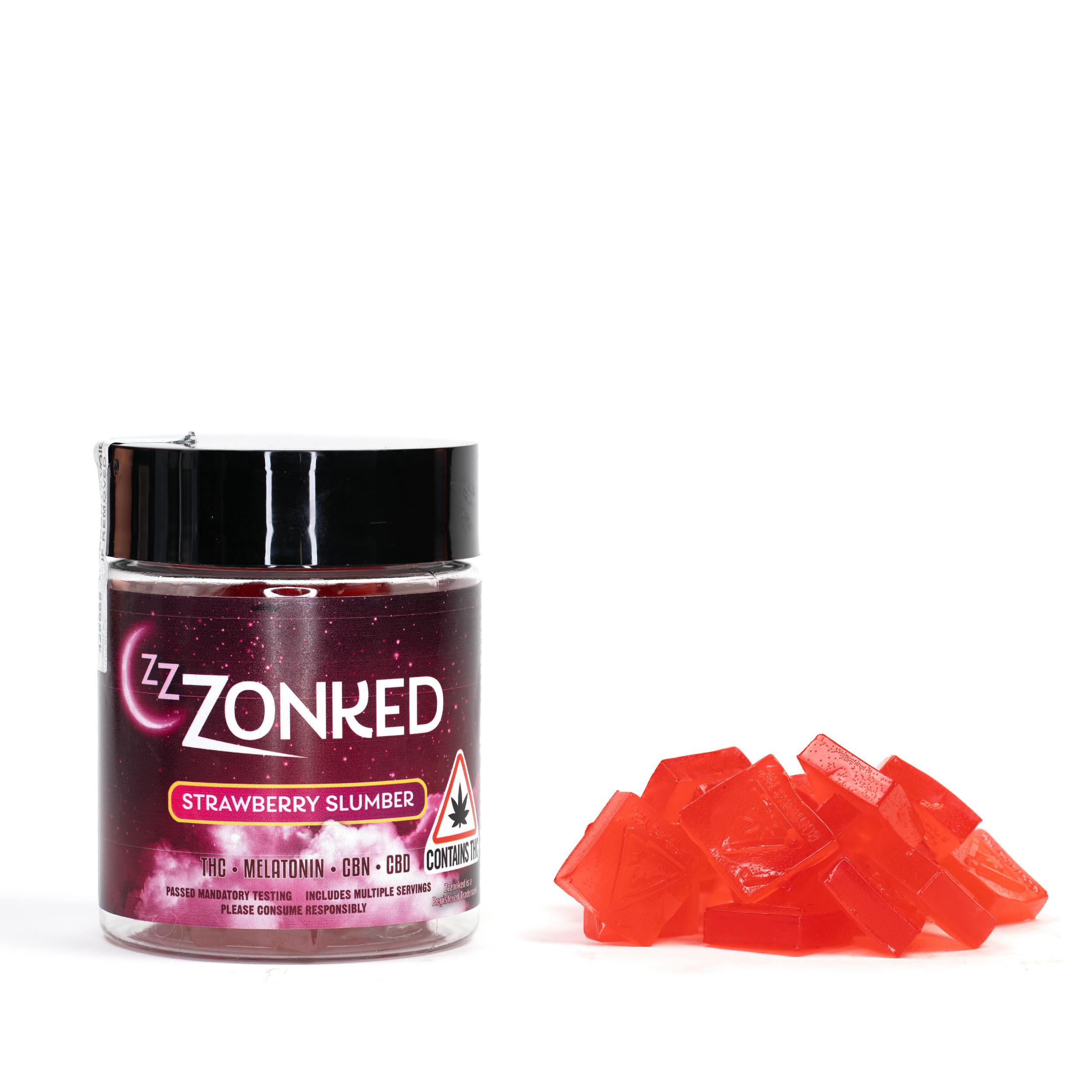 Zzzonked | Strawberry Slumber | Gummies | Adult Use | 100mg | 20 Pack.