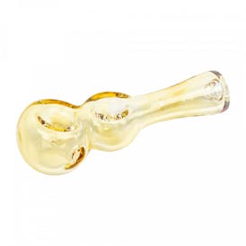 Red Eye Glass 4.5" Colour Change Twice Baked Hand Pipe W/2 Bowls & Ash Catcher Mouth