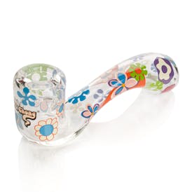 Red Eye Glass 5.5" - Power to the Flower Sherlock Hand Pipe