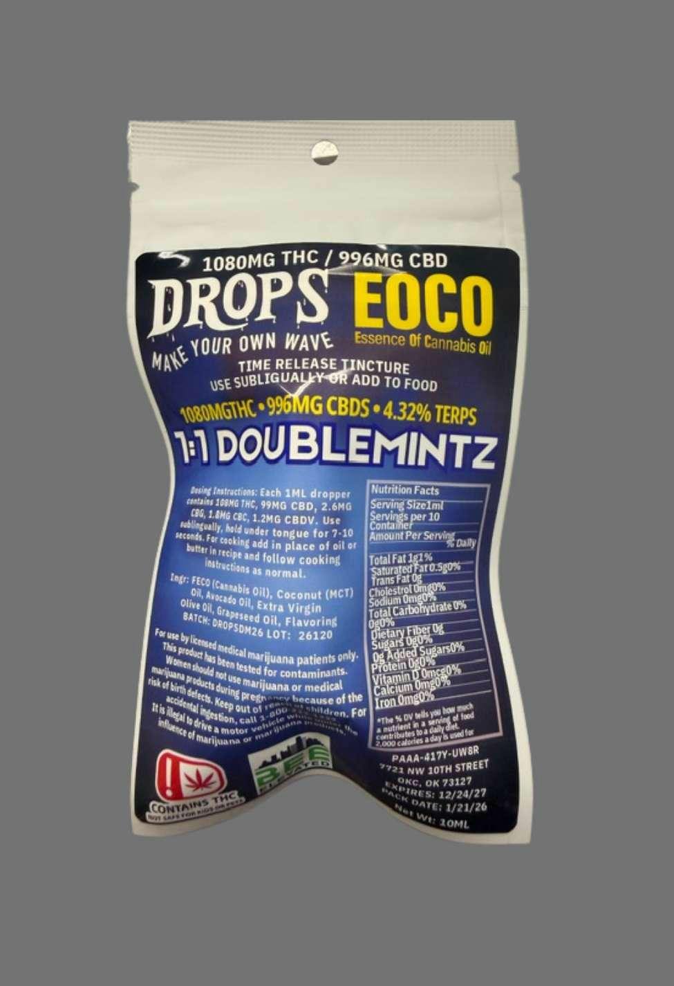 1000mg Bee Elevated EOCO 1:1 Time Release Tincture - Doublemintz