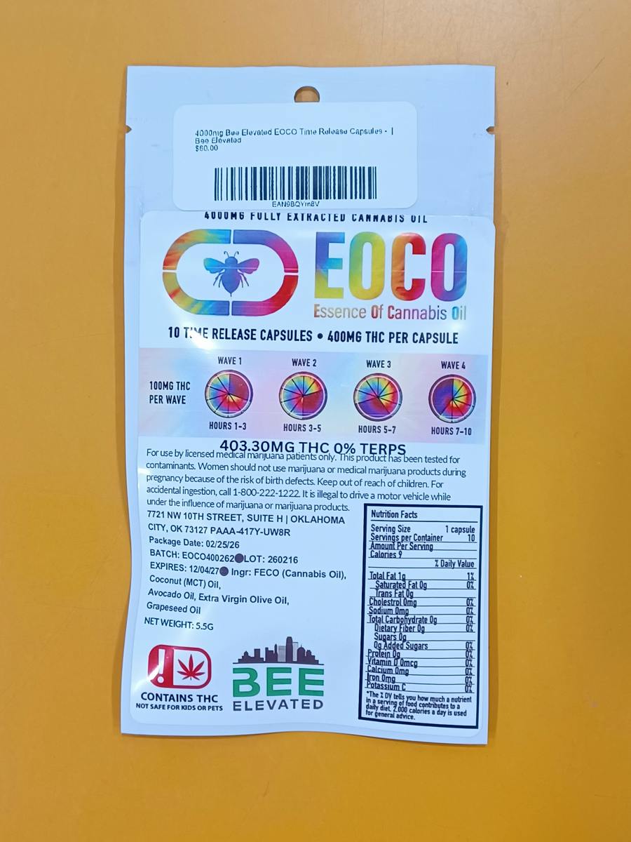 4000mg Bee Elevated EOCO Time Release Capsules
