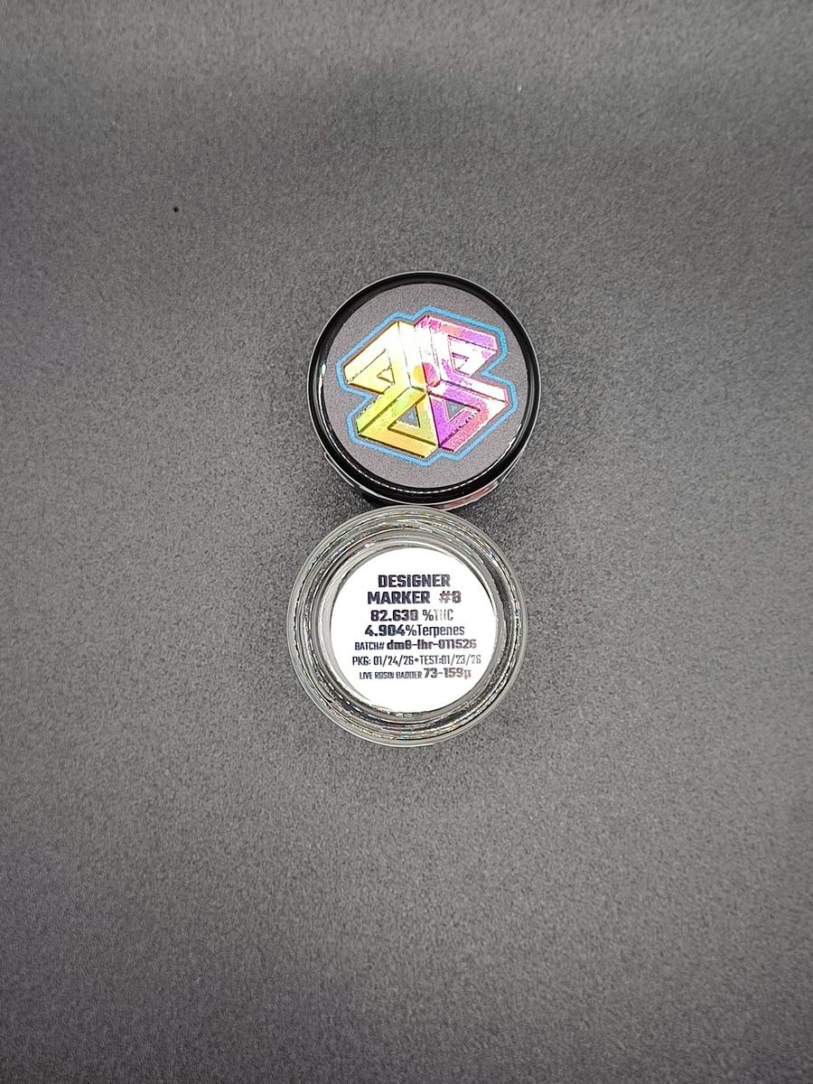 1g Burly Botanicals Indica Live Rosin - Designer Marker #8