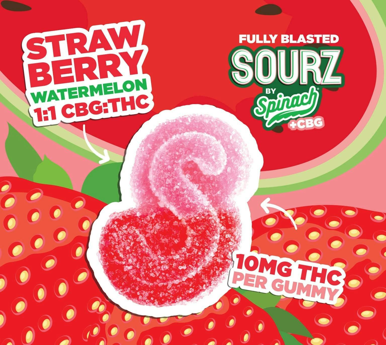 Fully Blasted Strawberry Watermelon CBG:THC Chews (1 x 10mg THC : 10mg CBG)