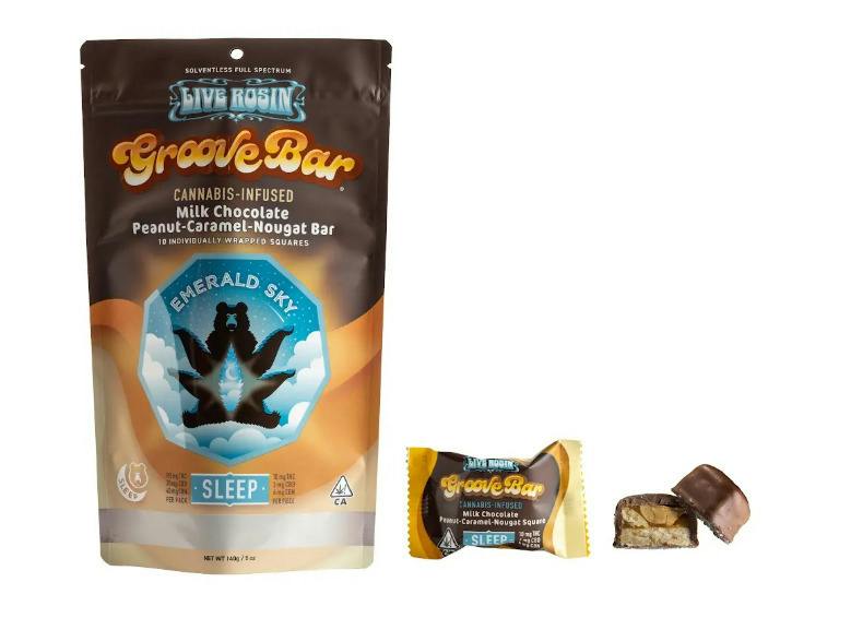 GrooveBar Milk Chocolate Peanut-Caramel-Nougat Bar - Sleep 100mg 10pk