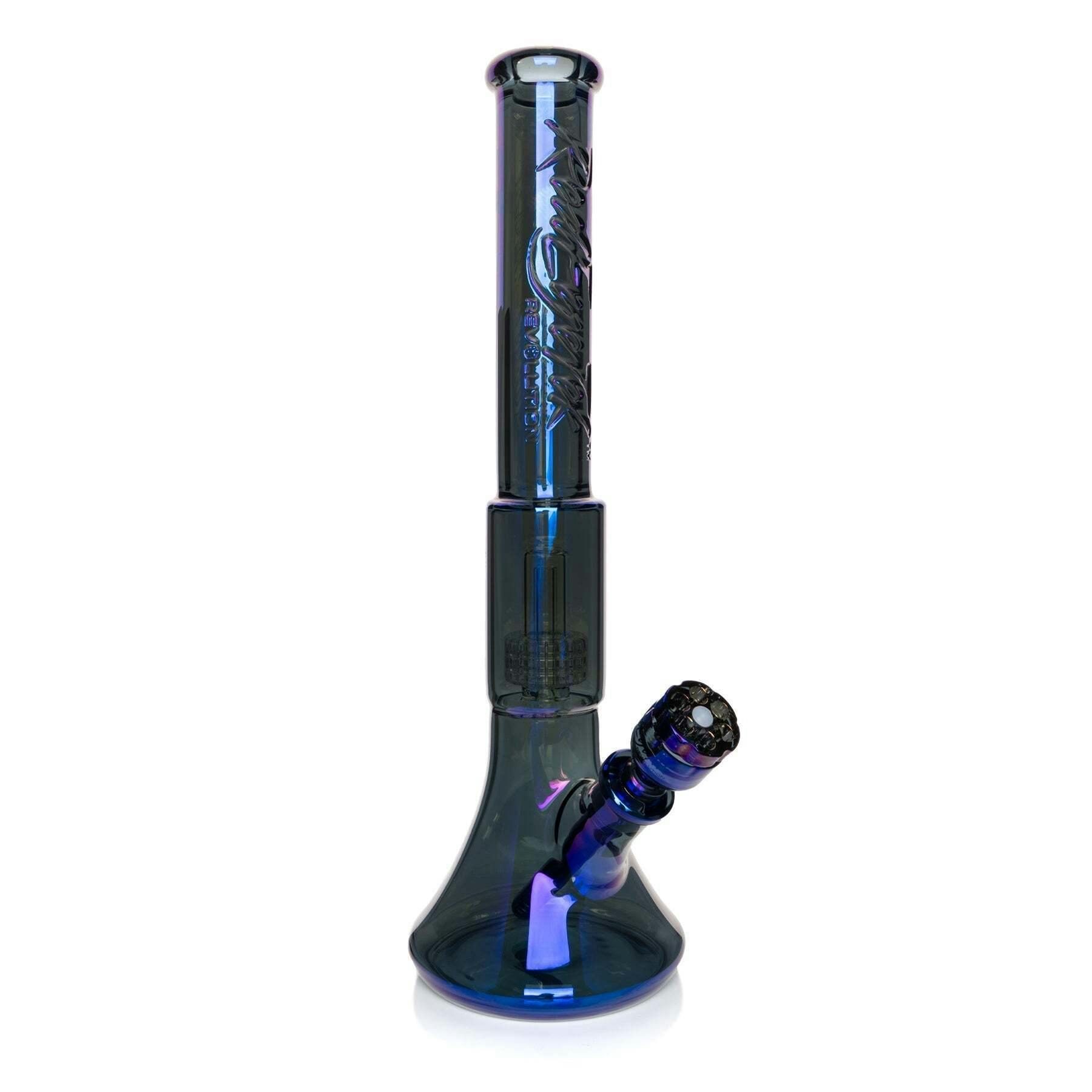 Red Eye Tek 19" Tall 7mm Thick Blue Metallic Terminator Finish Revolution Dual Chamber Bell Base ...