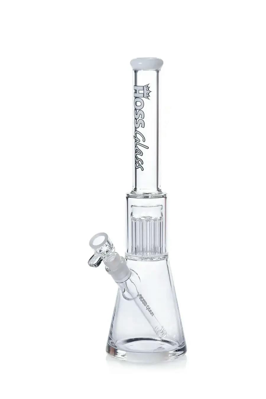 Hoss Glass | Beaker Bong with Arm Percolator | 16" -White