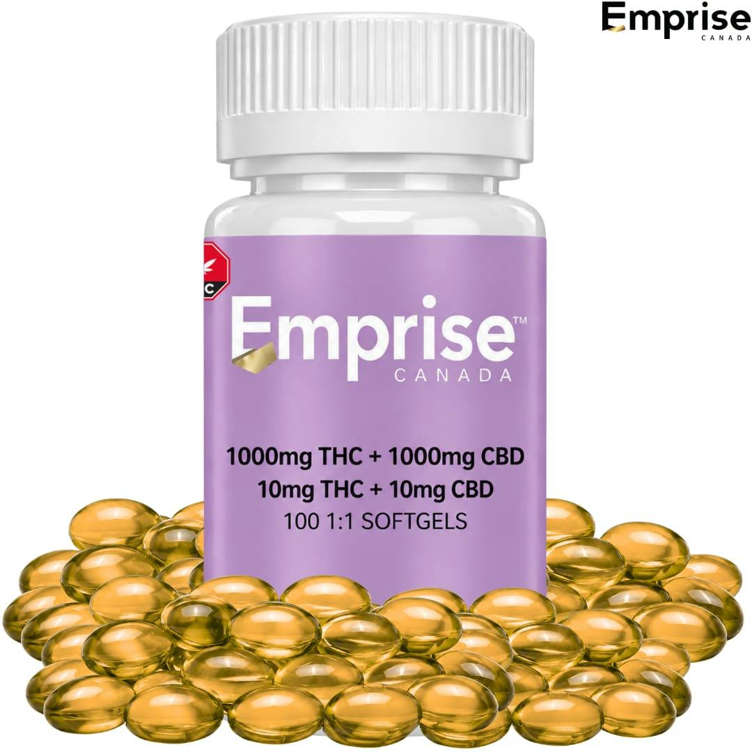 Emprise Canada | 1000 THC + 1000 CBD Softgels 100caps